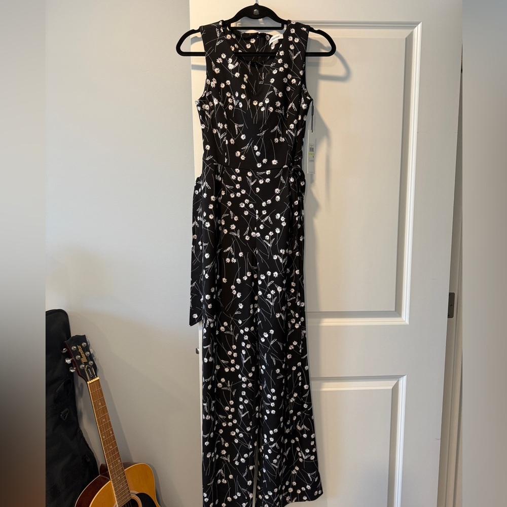 Women’s Black & Whit Floral Jumpsuit